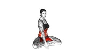 Sitting Lotus Pose Twisting Front Back Tap (female) - Video Exercise Guide & Tips