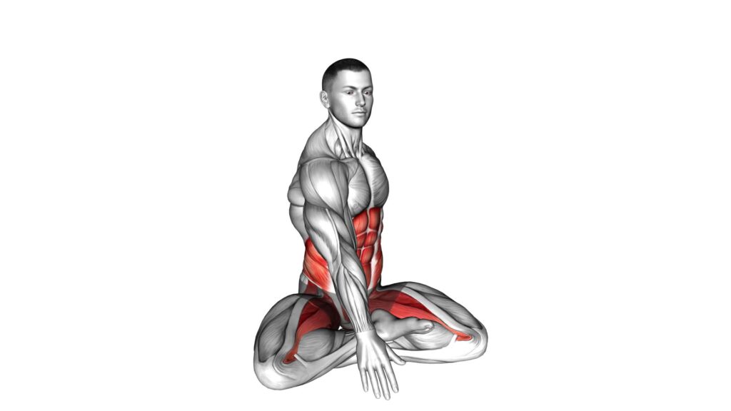 Sitting Lotus Pose Twisting Front Back Tap - Video Exercise Guide & Tips
