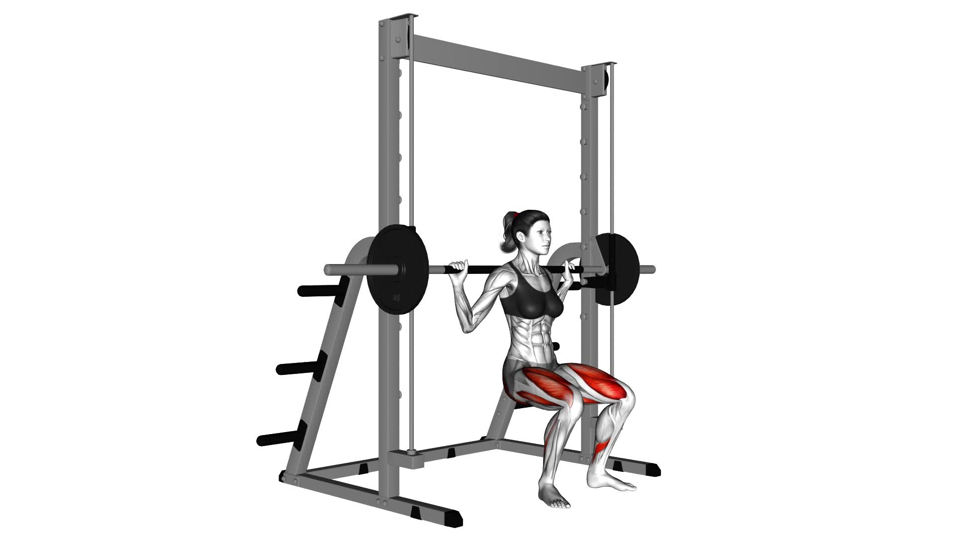 Smith Chair Squat (female) - Video Exercise Guide & Tips