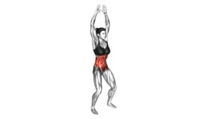 Standing Hip Saggital Rotation With Hands Overhead (Female) - Video Exercise Guide & Tips