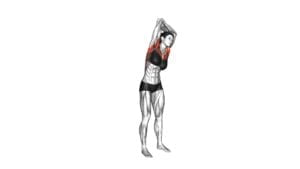 Standing Reach up Back Rotation Stretch (Female) - Video Exercise Guide & Tips