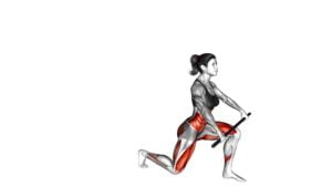 Stick Twist Lunge Stretch (female) - Video Exercise Guide & Tips