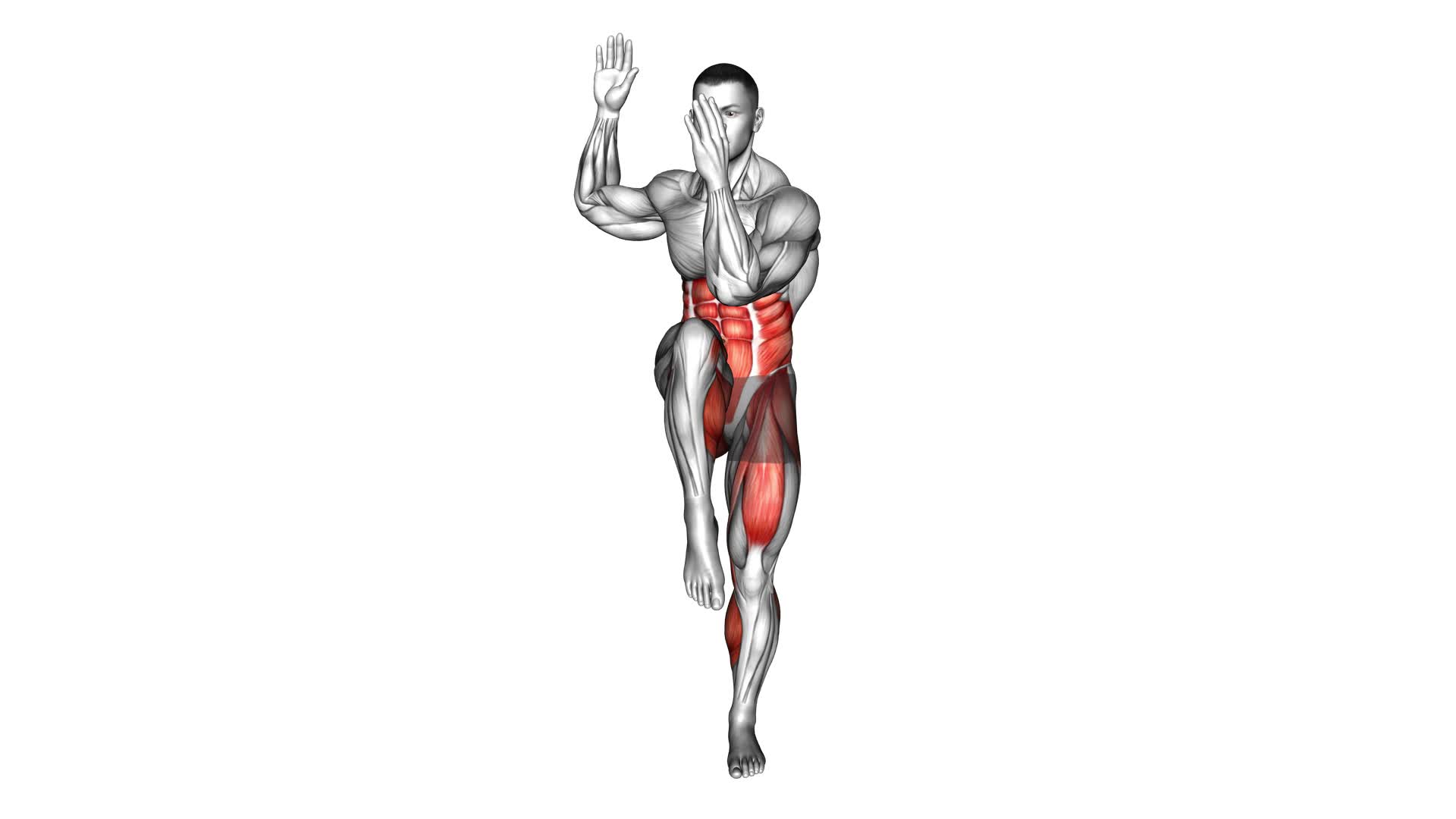 T-Twist Knee Drive (male) - Video Exercise Guide & Tips