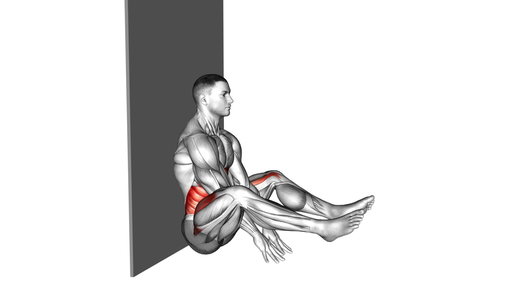 V Sit Against Wall (Male) - Video Exercise Guide & Tips