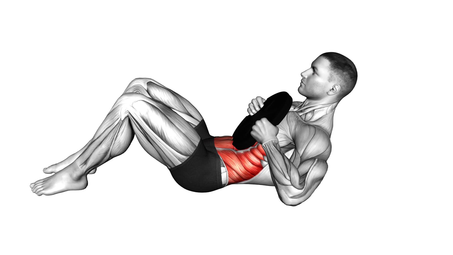 Weighted Plate Lying Crunch (male) - Video Exercise Guide & Tips