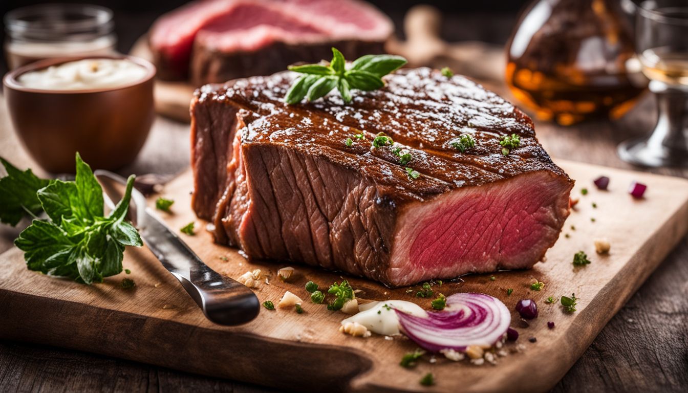 A Detailed Photography Of The Health Benefits Of Beef And Its Nutritional Value.