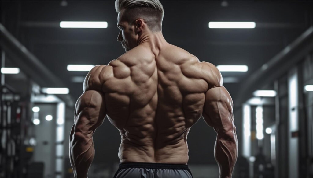 Back View Fit Muscular Guy Gym Generative Ai